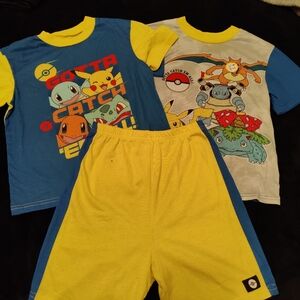 Boys medium pajama set. 2 tops and a pair of shorts.
